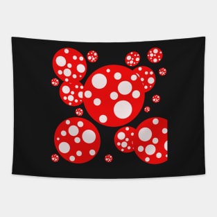 red and white polka dots Tapestry