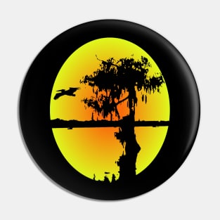 Trippy Swamp Silhouette Pin