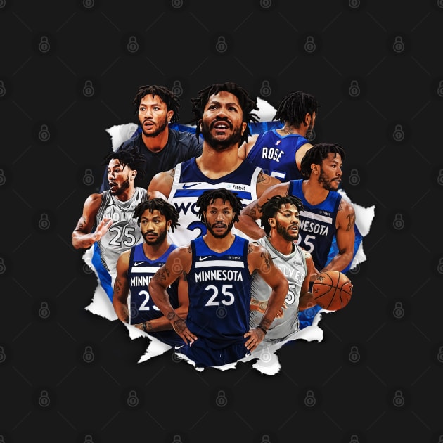 Derrick Rose Timberwolves Collage by hesxjohnpaul