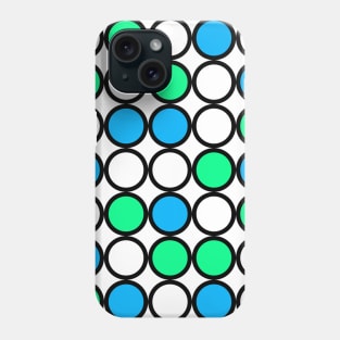 Abstract circle pattern grid with blue and green colours - illustration Phone Case