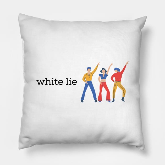 White lie party Pillow by kknows