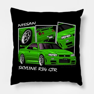 Nissan Skyline GTR R34, JDM Car Pillow