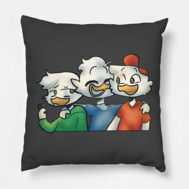 The Duck Boys Pillow by Willowsky