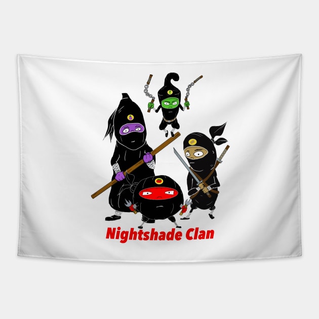 Nightshade Vegetable Ninja Clan Tapestry by JonnyVsTees