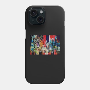 London City Skyline Barbary Lion Phone Case