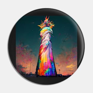 psychedelic statue of  liberty 2 Pin