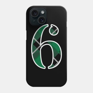 6 Sports Jersey Number Green Black Flannel Phone Case