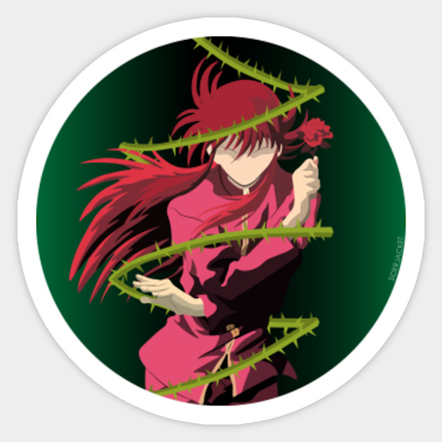 Kurama S Rose Yu Yu Hakusho Sticker Teepublic