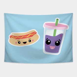 Hot Dog & Boba Bubble Tea Tapestry