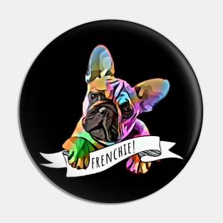 French bulldog colorful, franchie vintage style Pin