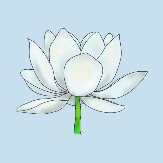 White Lotus Blossom by Dandy Doodles