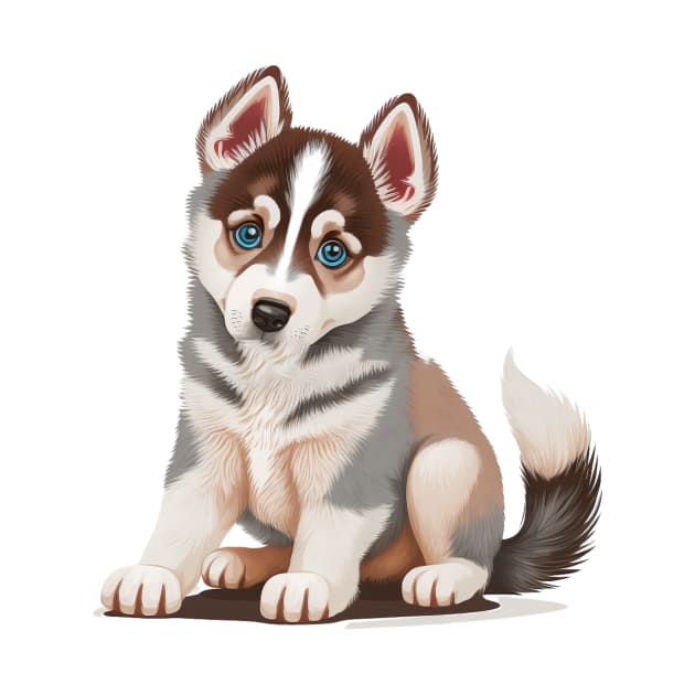 Cartoonish Siberian Husky by gibah