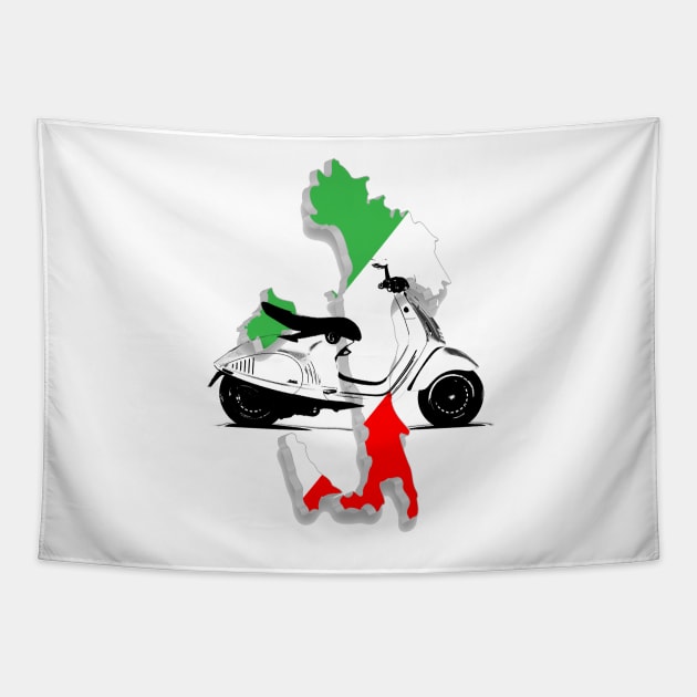 italy flag vespa Tapestry by hottehue