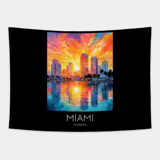 A Pop Art Travel Print of Miami - Florida - US Tapestry