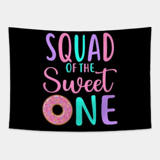 Squad Of The Sweet One Team 1St Birthday Girl Donut Party Tapestry