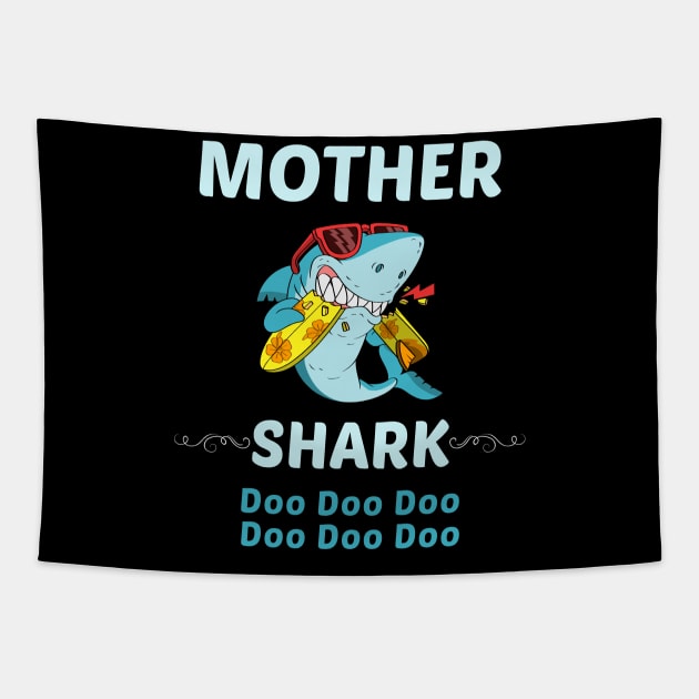 Family Shark 1 MOTHER Tapestry by blakelan128