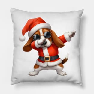 Christmas Basset Hound Dog Dabbing Dance Pillow