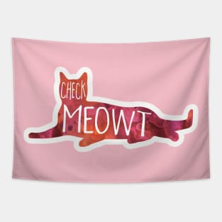 Check MEOWt - funny cat pun Tapestry