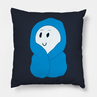 Guy in a Blue Blanket Pillow