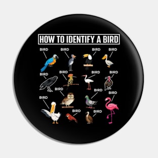 How To Identify A Bird Funny Birds Lover Nature Birdwatcher Pin