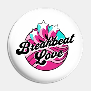 BREAKBEAT  - Love Waves Stars (Black/Pink/Blue) Pin