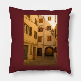 Street in Piran, Slovenia Pillow