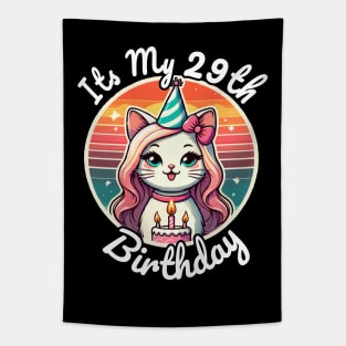 Its My 29th Birthday Funny Cat Tapestry