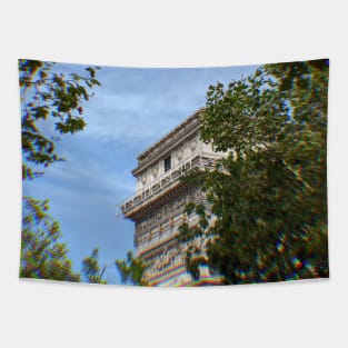 Paris Monument Arc de Triomphe Through Leaves Tapestry