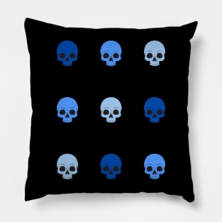 50 shades of blue skulls Pillow