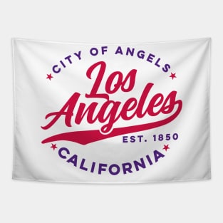 Vintage Los Angeles City of Angels California Red Text Tapestry