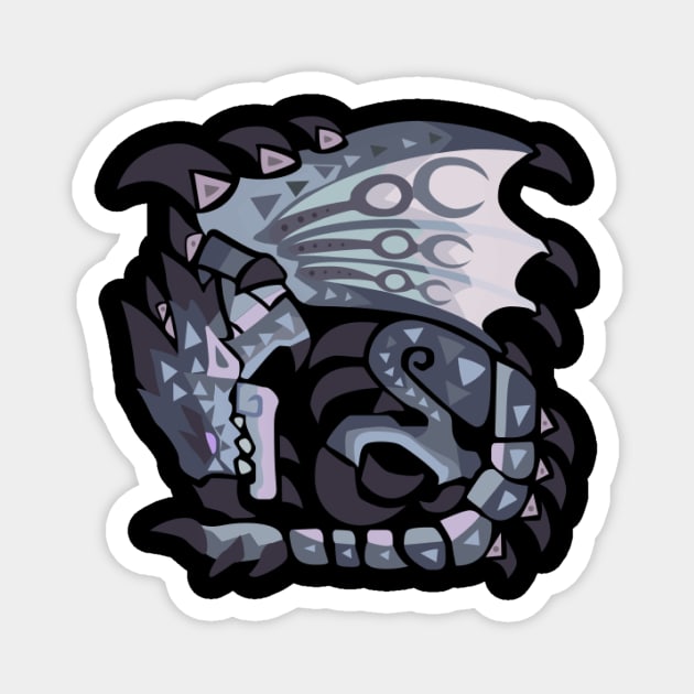 Silver Rathalos Magnet by BlacIyc