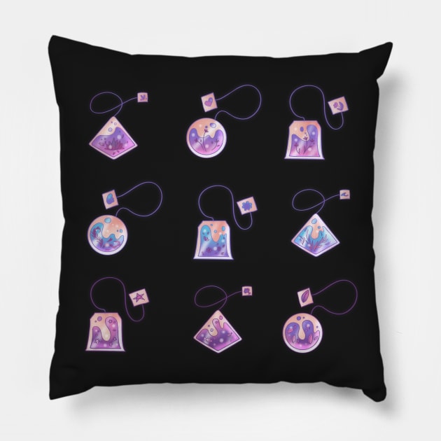 Magical floral teabags Pillow by Itsacuteart