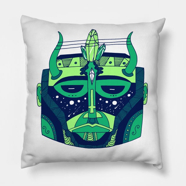 Ngreen African Mask No 8 Pillow by kenallouis