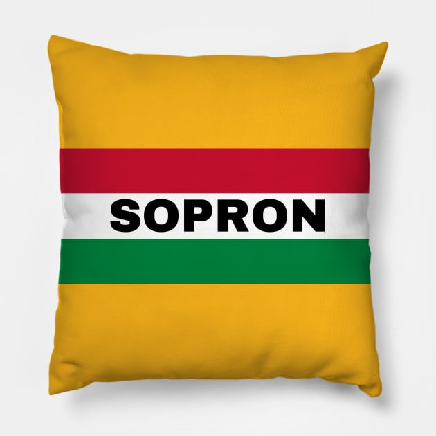 Sopron City in Hungarian Flag Pillow by aybe7elf