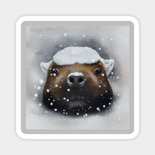 Capybara in Snow Magnet