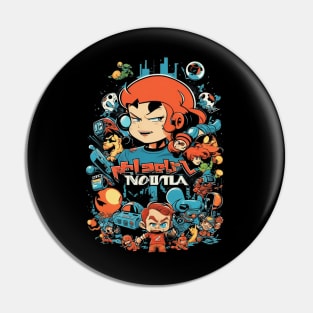 Fantasy retro gaming theme art T-Shirt Pin
