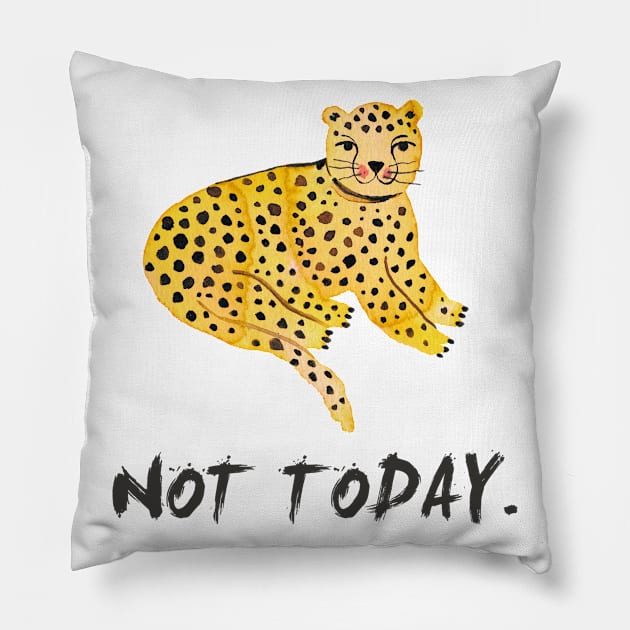 Tiger - Big cat - Not today - black Pillow by ninoladesign