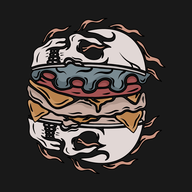 Hamburger and skull by gggraphicdesignnn