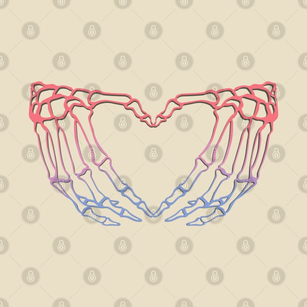 Bisexual Skeleton Heart Hands by ThatGoodShirt