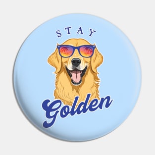 Stay Golden - Summer Golden Retriever in Shades Pin