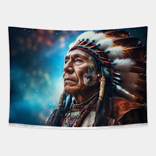 Native Indian Warrior Spirit Fantastic Cosmic Magical Tapestry