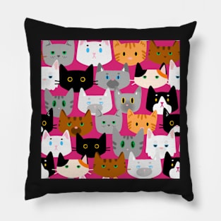 Cute Cats Pattern Calico,Tabby,Tuxedo,Ginger and Others Pillow