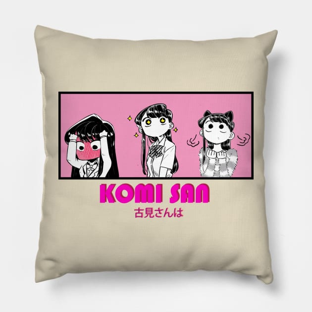 Kawai KOMI SAN || Komi San Can't Communicate Merch Pillow by saturnswamp