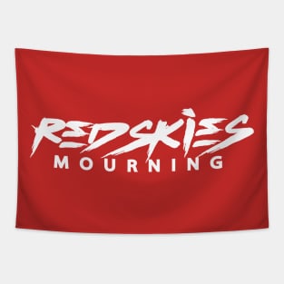 Red Skies Mourning White Logo Tapestry