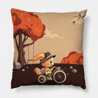 Funny cartoon character fox cub Pillow