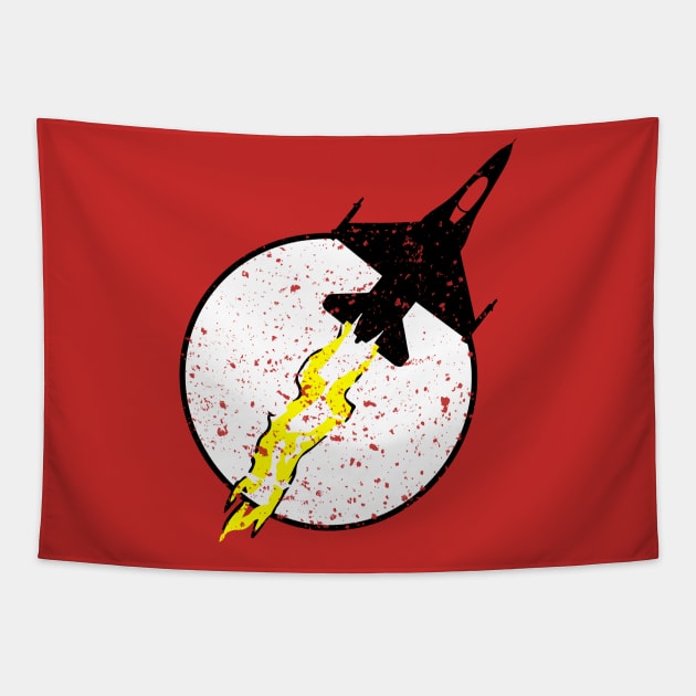 F-16 Fighting Falcon Thunder Logo Tapestry by Mandra