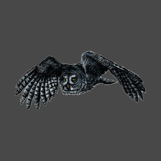 Great Grey Owl in flight T-Shirt