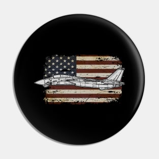 F-14 Tomcat Fighter jet Airplane Aircraft Plane American America Flag Pin