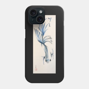 River Queen - Watercolor painting of a Betta Fighting Fish Phone Case