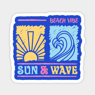 Sun and Wave Summer Beach Magnet